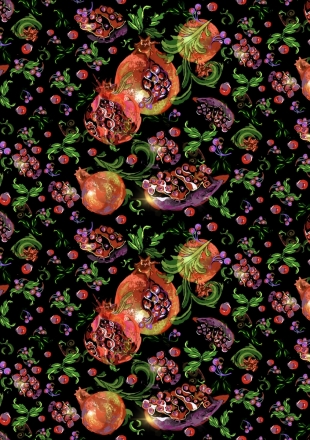 Half Drop Repeat Pomegranates B