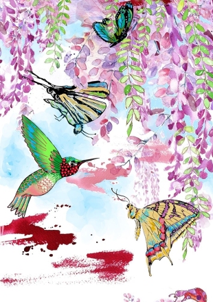 Wisteria__Butterflies_And_Hummer