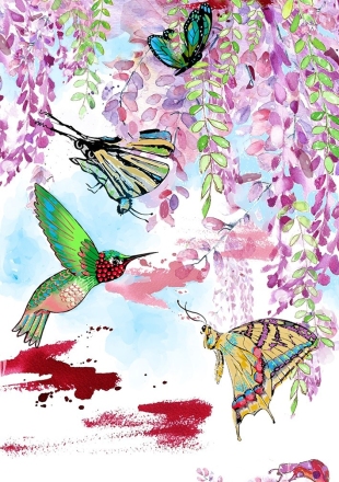 Wisteria__Butterflies_And_Hummer