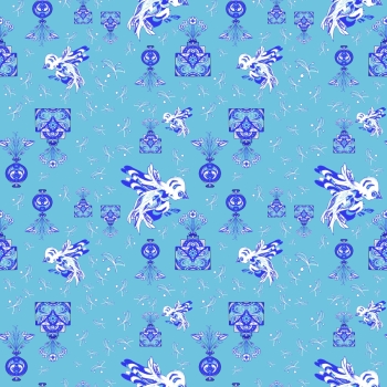 Chinoiserie Birds and Vases in Repeat